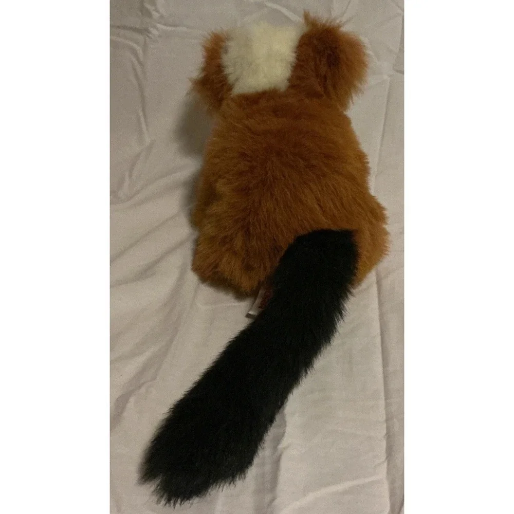 Aurora World Lemur Stuffie Plush Black & Brown Red 8